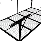 Overhead Garage Storage Rack, Heavy Duty Metal Ceiling Storage System, Adjustable 22"-40" Dropdown, 400/600 LBS Capacity, Maximize Vertical Storage for Garage/Workshop, (Black, 4x8FT)