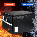 TOMKID Fireproof Document Box, Fireproof File Box with Lids, Important Document Organizer Box with Lock, Portable File Folder Organizer with Handle