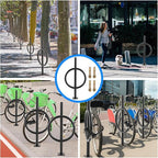 2 Bike Capacity Post and Ring Bike Rack Commercial Bicycle Rack 35" L Heavy Duty Galvanized Steel Bicycle Organizer Ground Parking Stand for Outdoor Garages Streets Yards Schools Sidewalks