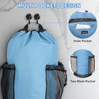 BALEINE 120L Laundry Bag Backpack, 900D Oxford Fabric Large Travel Laundry Bags with Shoulder Straps and 2 Mesh Pockets for College Dorm, Apartment, Laundromat (Blue, 120L)