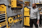 DEWALT Battery Organizer, Holds up to 4 Batteries, Mount Rail, Workshop Storage System Compatible (DWST82819)