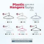 Neaties Plastic Hangers 50 Pack (60 Count) – Made in The USA – 6lb Capacity Standard Clothes Hangers with Strap Hooks for Dresses, Lingerie, Shirts, Pants, and Jackets – Pink