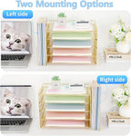 OPNICE Desk Organizer, 5-Tier Paper Organizer Letter Tray with Magazine Holder, Office Desk Accessories & Workspace Organizers, Desktop File Organizer for Office Supplies Storage, Gold