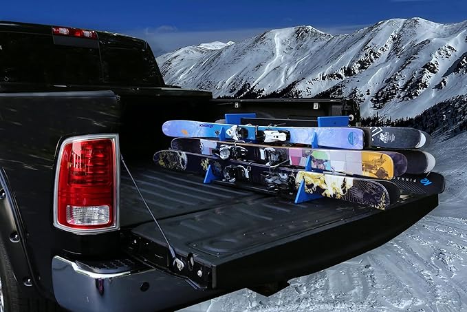 TRAPSKI Mobile Racing and XC Ski Rack Marine Grade HDPE Plastic | UV Protected | Premium Strap Included | 3 Year Warranty | Made in The USA | Veteran Owned Business (Black, Six Pack)