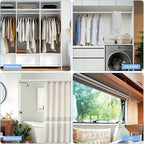 2 Pack Closet Rods for Hanging Clothes, 17 to 28 Inch Heavy Duty Stepless Adjustable Closet Hanging Rod, 1.3 Inch Diameter Metal Closet Rod for Wardrobes Laundry Bedroom RV, White