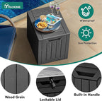 YITAHOME 31 Gallon Resin Deck Box Outdoor Storage Box and Waterproof Package Delivery Box with Lockable Lid for Patio Furniture, GardenTools, Pool Supplies, Black