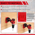 10PC Battery Holder and Tool Holder for Milwaukee M18 18V Power Hanger wall Mount Organizer Storage Shelf with Screws