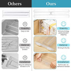 Vtopmart 4 Pack Drawer Dividers for Clothes, 4" High 10.2"-16.5" Adjustable Expandable Dresser Drawer Organizer, Clear Plastic Separators for Dresser, Baby Clothing, Underwear, Cosmetic, Toiletries