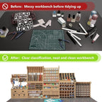Paint Rack Organizer for 30 Bottles, Craft Supplies Storage, MDF Material, Tools Storage Suitable for Tamiya Paints, Miniature Model Paint Set GK9