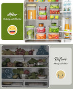 56 Piece Food Storage Containers with Lids(28 Containers & 28 Lids), BPA-Free Plastic Food Containers for Kitchen Storage and Organization, Leak Proof Meal Prep Container, Includes Labels & Pen