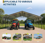 20x20x9FT Metal Carport, Heavy Duty Carports with Reinforced Frame and Base for All Weather, Oversized Metal Garage for Rucks, Boats, Tractors or Party