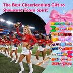 80 Set Cheer Pins Volleyball Spirit Clips, Include 80 Wooden Cheer Colored Clothes Pins 300 Letter Beads 120 Mini Volleyball Decor for Team Gifts for Cheerleading Backpacks Cheer Gifts Bulk