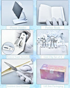 20Pcs White Desk Organizers and Accessories With Mesh Desk Organizer and 360°Rotating Pen Holder and a Lot of Office White Office Supplies Beautifully Presented in a Gift Box