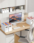 Oterri Cardboard File Organizer Box for Hanging File Folders Letter Size,File Box for Computer Desk,File Cabinet,Working Home,Office,Classroom（White,Letter Size - 2 Packs）