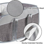 Collapsible Laundry Baskets, 2 Compartment Pop Up Mesh Hamper Foldable 75L Large Capacity Dirty Cloths Basket, Lightweight Foldable Laundry Basket for LaundryRoom, Bathroom or Travel (Grey)