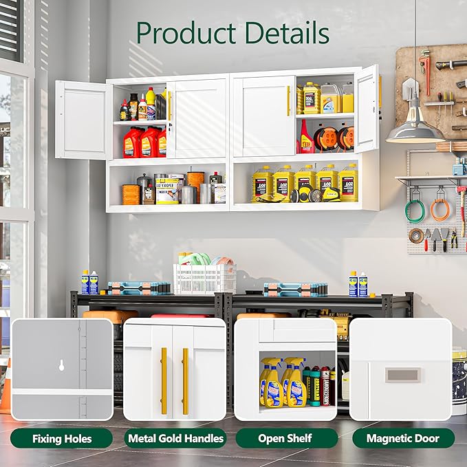 Metal Bathroom Wall Cabinet, 27.5" H White Bathroom Cabinet Wall Mount with Adjustable Shelf, Over The Toilet Storage Cabinet Medicine Cabinets for Bathroom, Kitchen