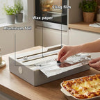 Li & Zhao Plastic Wrap Dispenser with Cutter - 3 in 1 Wrap Organizer with Cutter Foil and Plastic Wrap Organizer Baggie Organizer for Drawer Aluminum Foil Organizer Kitchen Wrap Organizer for 12" Roll