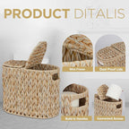 Toilet Paper Storage with Double Lid, Toilet Paper Basket for Storage, Waterproof & Freestanding Tissue Holder for Bathroom, 4 Rolls, Beige