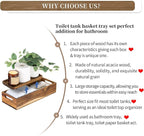 Hanobe Bathroom Toilet Tank Basket: Wood Acacia 2pcs Toilet Paper Topper with Vanity Tray Back of Organizer Toiletry Storage Holder Box