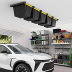 EVERHANGER Ceiling Storage Rack, Heavy Duty Overhead Garage Storage Rack, Adjustable Ceiling Bin Storage System, 6 Sets for 5 Bins, 26 Inch