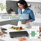 Pre-Cut Perforated Vacuum Sealer Bags Rolls,4x6 Inch Heavy-Duty Vacuum Sealer Roll Bags 4 Rolls 160 Tear Off Bags,Easy-Tear Food Grade Storage Bags for Sous Vide, Freezer & Meat (BPA Free)