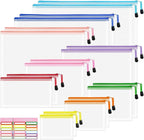 18pcs Mesh Zipper Pouch Bags, 9 Sizes Zipper Pouch, Mesh Bags With Zipper, Plastic Zipper Pouches, 9 Colors Zipper Pouches for Organizing, Board Game Storage, Travel, School Office organize