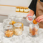 24oz Wide Mouth Mason Jars, 3-Pack Glass Jars With Lids, Pickle Canning Jars For Candy, Sugar, Coffee, Tea, Spice, Cookie, Dishwasher Safe