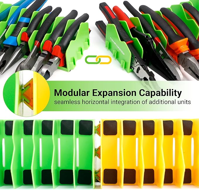 Cenfoge Plier Organizer, Plier Rack, Plier Holder and Cutter Organizer with Non-Slip Rubber Base, PlierOrganizer for Tool Box Drawer, 40 Slots, Tool Storage, Plier Rack (4 PC-Green)