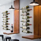 Wine Rack Wall Mounted: 8 Bottles Wine Bottle Holder Hanging Bar Liquor Storage Organizer of Cabinet Kitchen - Designed for SpaceSaver (8 Bottles)