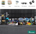 YITAHOME 100 Gallon Large Resin Deck Box Outdoor Storage Boxes for Patio Furniture, Outdoor Cushions, Garden Tools and Pool Supplies-Waterproof,Lockable (Dark grey)