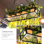 Ceiling Mounted Metal Iron Wine Shelf with Chain for Hanging Plants and Flowers Decorative Display Storage Rack for Restaurant Kitchen Bar 60x25x15cm