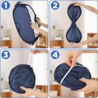 Foldable Laundry Basket Set of 4 - Popup Collapsible Design, Durable Mesh Material, Easy Carry Handles, Perfect for Home, Dorm, Travel - Beige, Navy, Black, Grey