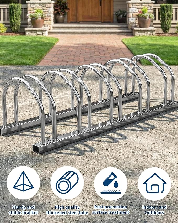 Bike Floor Stand, Freestanding Bike Parking Rack for Garage, Heavy Duty Bicycle Storage Organizer Fit 22-28" Wheels & 2.2" Tire Width,Indoor Outdoor Bike Storage Stand for Home, Apartment, Bike Shop