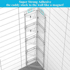 5 Tier Floor Standing Corner Shower Caddy Organizer Shelf with Hooks, Bathroom Shelves Stand Rack, Gray
