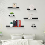Z metnal Floating Shelves, Bedroom Shelves, Display Metal Wall Shelf for Funko Pop Speaker Figure Collection, Floating Storage Wall Decor, Aluminum, Wall Mounted, Matt Black, 20 inch, 2 Pack