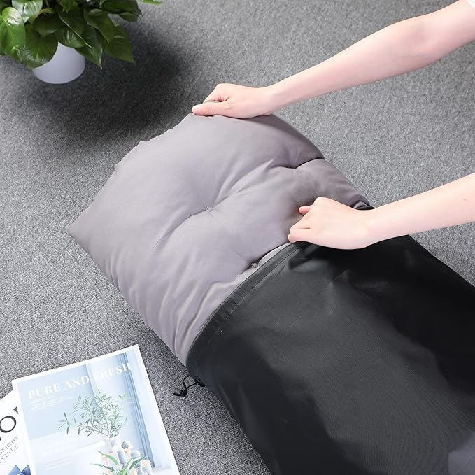 Chengu Jumbo Rug Storage Bag Large Nylon Dustproof Drawstring Space Saver Bags Black Reusable Nylon Cloth Carpet Cover 130 x 24 Inch Storage Pouch for Rug(1 Piece)