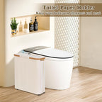 Toilet Paper Storage Basket with Lid - The Ultimate Bathroom Organizer, Free Standing Toilet Paper Holder for Up to 12 Mega Rolls, Toilet Tissue Storage Bin with Handle for RV Closet, Beige