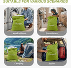 WiseBoy Laundry Bag, 23.6x35 inch Oversized Laundry Bags, Travel Laundry Bag Dirty Clothes Organizer, Nylon Wet Dry Storage Bag for College Dorm, Camping, Caravan, Green
