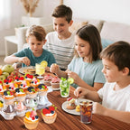 Plastic Cupcake Containers 12 Count (20 Sets), Stackable Cupcake Boxes Holders with Tall Dome Lid, Disposable Cupcake Carrier Trays Include 240 Cupcake Liners