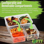 Bento Box for Kids and Adults - Reusable Lunch Box Meal Prep Containers - 3 Compartment Snack Box Container with Airtight Lid - Dishwasher, Freezer, Microwave Safe Food Snack Storage (39 oz, 3 Pack)