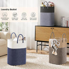Laundry Basket,Woven Cotton Rope Laundry Hamper,Versatile Storage for Dirty Clothes,Baby Toys,and Blankets in Bathroom, Nursery,and Living Room (Black, 80L)