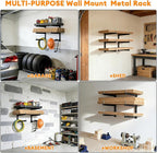 Lumber Storage Rack Wall Mount - Wood Storage Racks Heavy Duty Metal Shelf Wall Mount Wood Organizer Racks for Shed, Workshop, Garage, Basement, Wall Storage Racks - Indoor & Outdoor Use