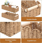 2pcs Scalloped Decor Basket,Toilet Paper Storage Basket with Handles,Toilet Basket for Organizing Over Toilet Storage Shelf Countertop Living Room Bedroom Home Decor