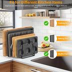 Cutting Board Organizer Kitchen Organizer Rack for Cutting Board, Bakeware, and Cookie Sheet, 5-Slot Heavy-Duty Steel Cookware Holder,Rust-Resistant with Anti-Slip Feet (2, Large)