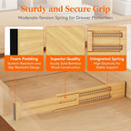 Lifewit 2.4" High 8 Pack Bamboo Drawer Dividers 33-42cm/13-16.5" Adjustable Wooden Drawer Organizer for Clothes/Utensils, Expandable Drawer Separator for Dresser/Kitchen/Bedroom/Office Organization