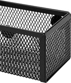 Amazon Basics Magnetic storage Bins, Office Caddy Storage, Black, Pack of 3, 6" x 2.5" x 2.2"