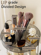 360 Rotating Makeup Organizer,2 Tier Large Capacity Make Up Organizers and Storage,Skincare Perfume Vanity Organizers,Bathroom Cosmetics Storage Organizer Countertop(Grey)