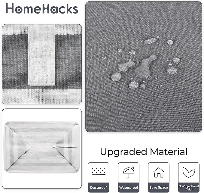 HomeHacks 4-Pack Large Laundry Basket,75L Each Waterproof, Freestanding Laundry Hamper, Collapsible Tall Clothes Hamper with Extended Handles for Clothes in the Dorm and Family-Gradient Grey