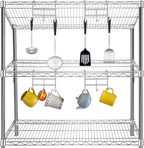 2 Pack Additional Wire Shelf for Wire Shelving Units Chrome Finish Shelving Weight Capacity 600-800 Lb, Heavy Steel Industrial for Warehouses, Closets, Kitchen(Sliver,18" W X 36" L)