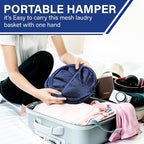 DecorRack 1 Pack Mesh Pop Up Laundry Hamper, Lightweight Foldable Clothes Basket with Easy Carry Handles, Durable Mesh Design for Air Circulation and Simple Storage, Navy (1 Pack)